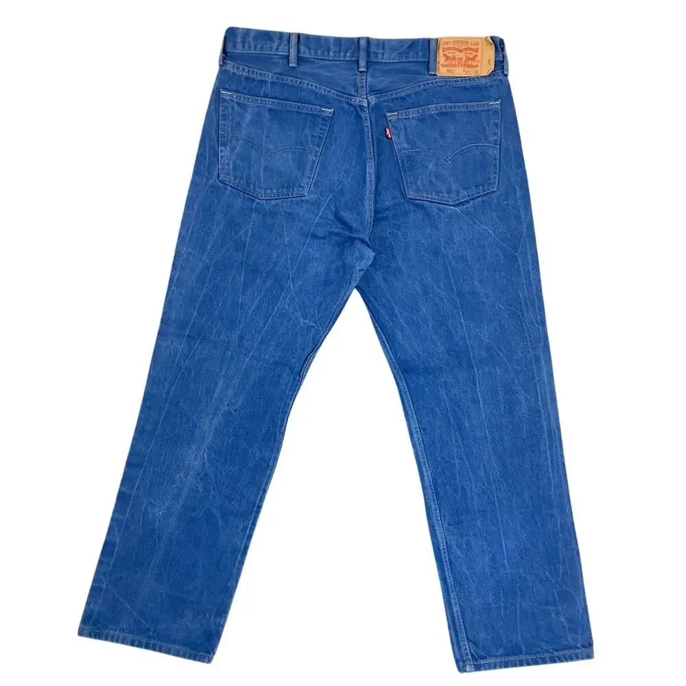 Levi's 501 XX Jeans Mens 40X30 Ice Blue Marbled Regular Straight Button‎ Fly